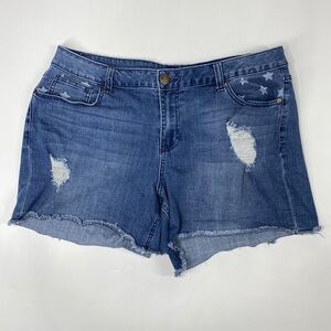Lane Bryant Weekend Shorts Raw Hem Distressed Size 18